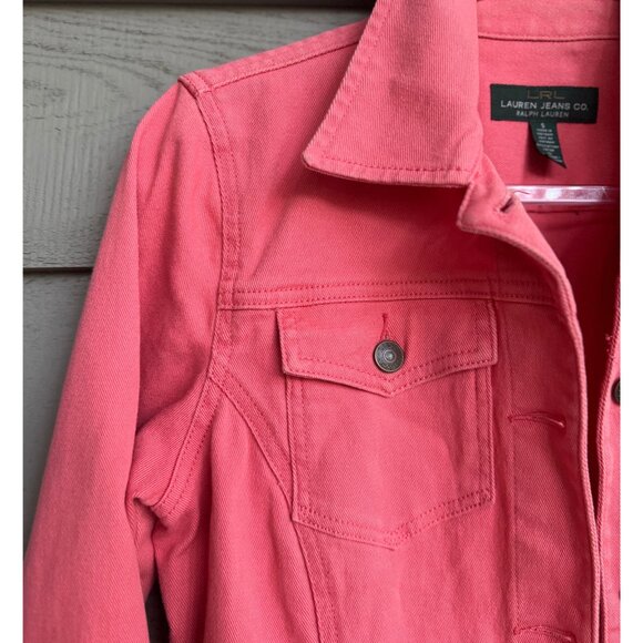 Lauren Jeans Co. Ralph Lauren Pink Denim Jacket Women’s Small - Picture 8 of 8